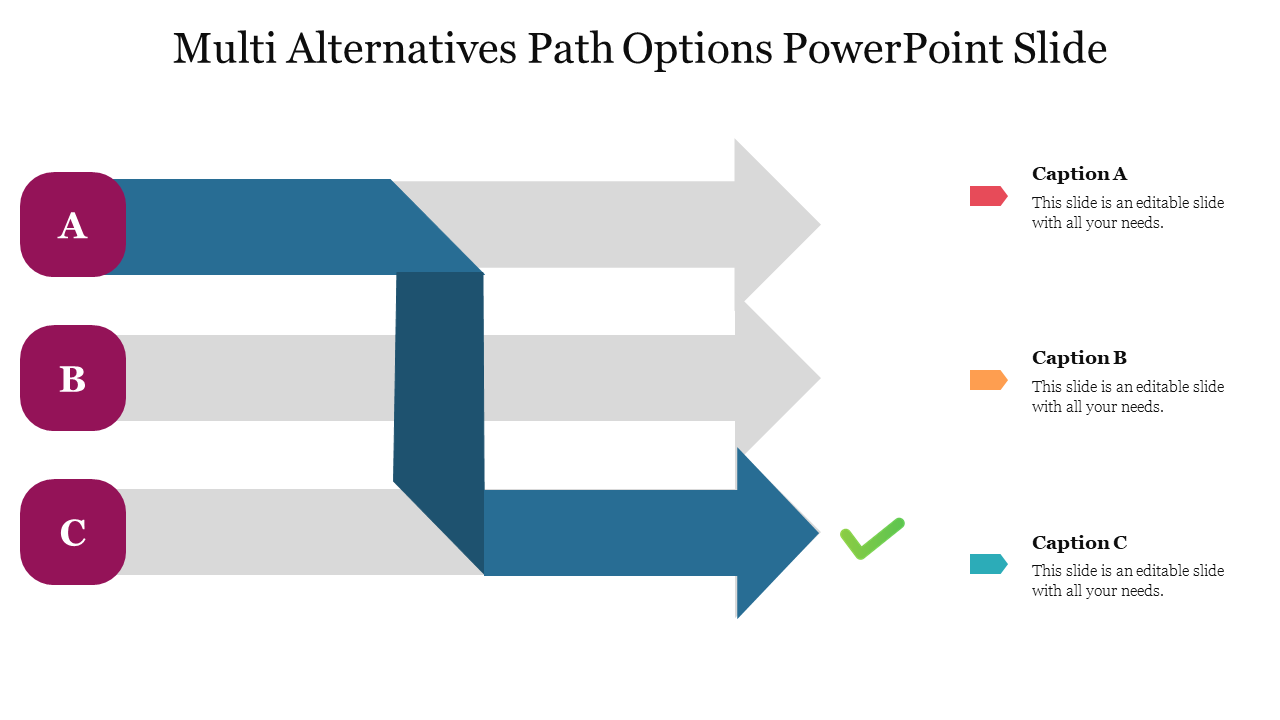 Multi Alternatives Path Options PowerPoint Slide